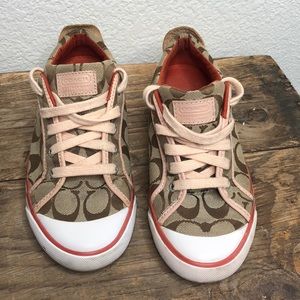Coach logo Barrett peach 6.5M canvas sneakers